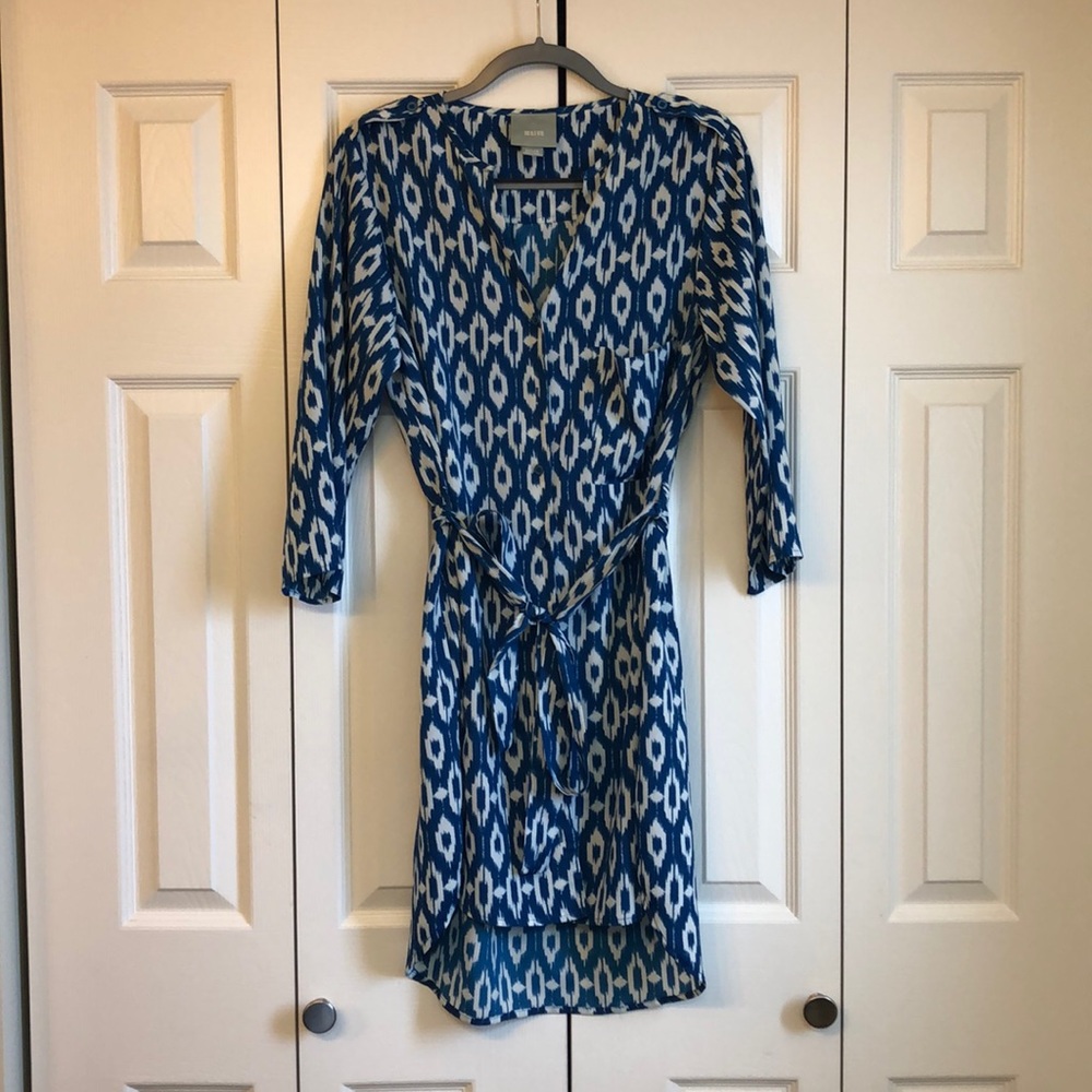 Anthropologie Maeve tie waist, high-low, Ikat